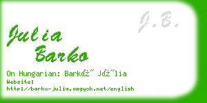 julia barko business card